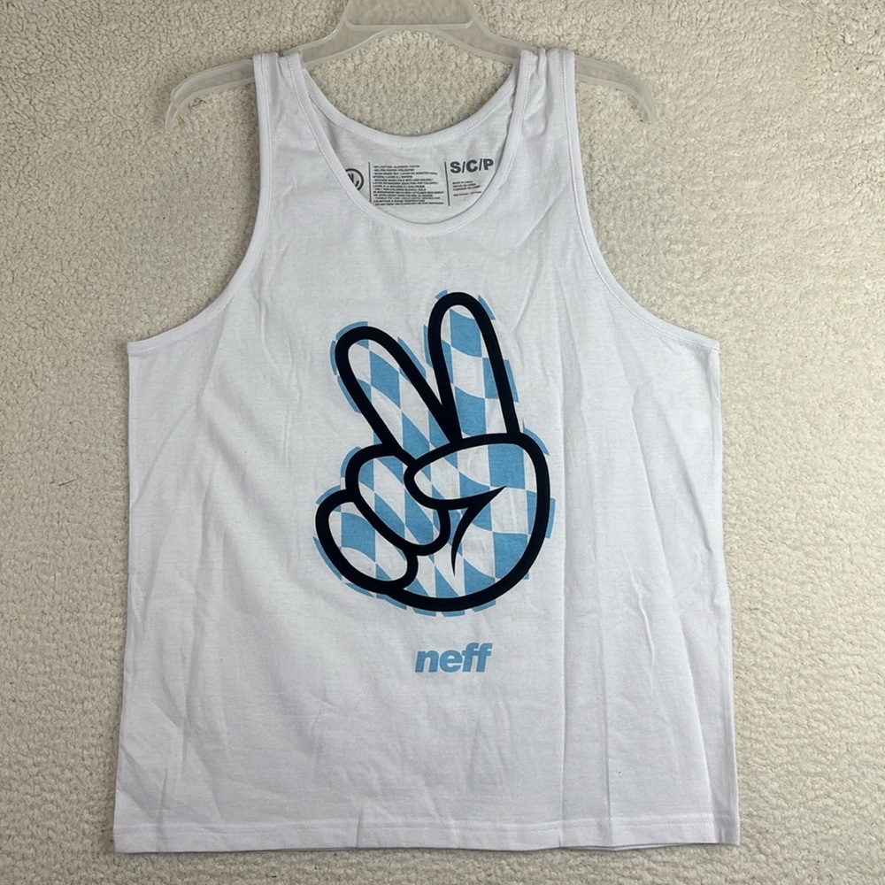 NWT NEFF Men’s Streetwear White Peace Sign Tank Top